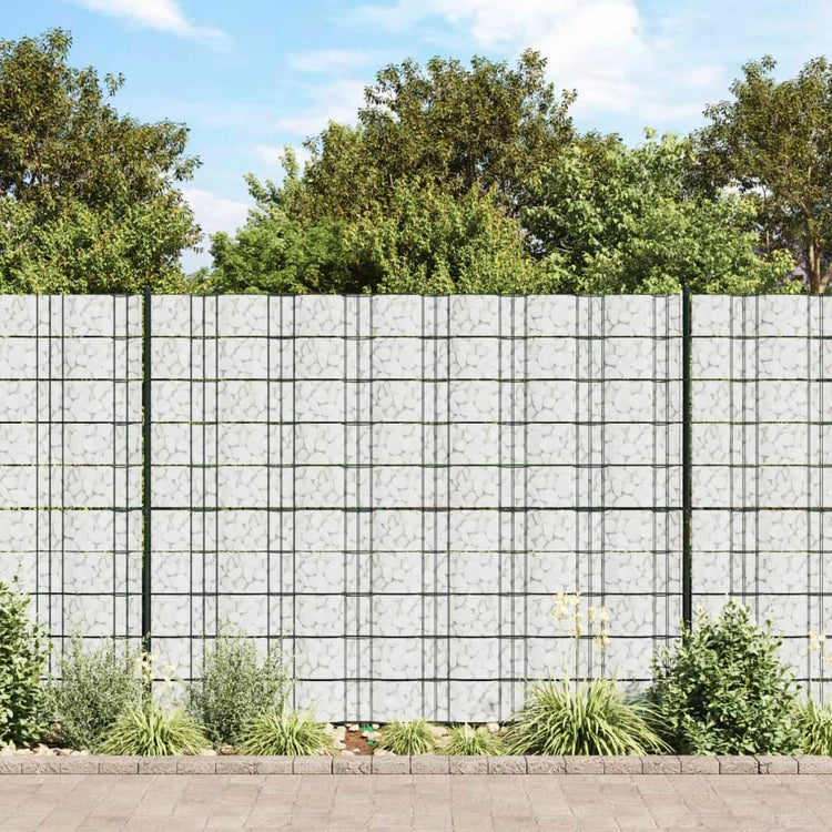 Vidaxl Garden Screen Marmor Kiesmuster 35x0.19 M PVC Grau