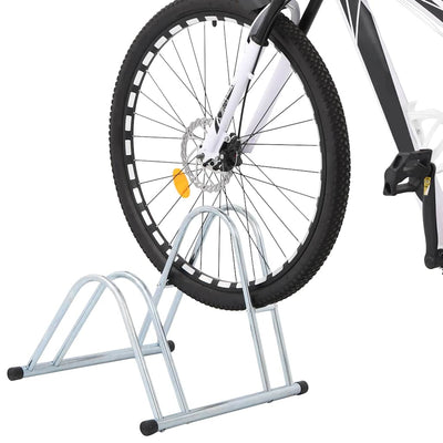 Vidaxl -Fahrradständer für 2 Fahrräder abgetrennter verzinkter Stahl