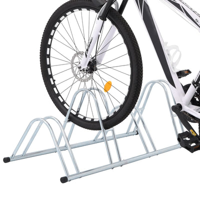 Vidaxl -Fahrradständer für 4 Fahrräder abgetrennter verzinkter Stahl