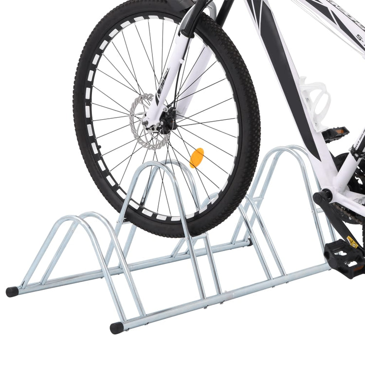 Vidaxl -Fahrradständer für 4 Fahrräder abgetrennter verzinkter Stahl