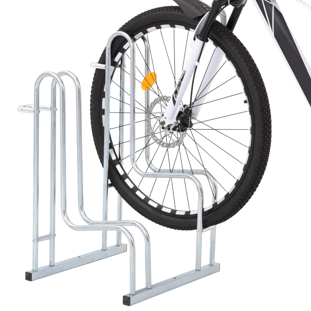 Vidaxl -Fahrradständer für 2 Fahrräder abgetrennter verzinkter Stahl
