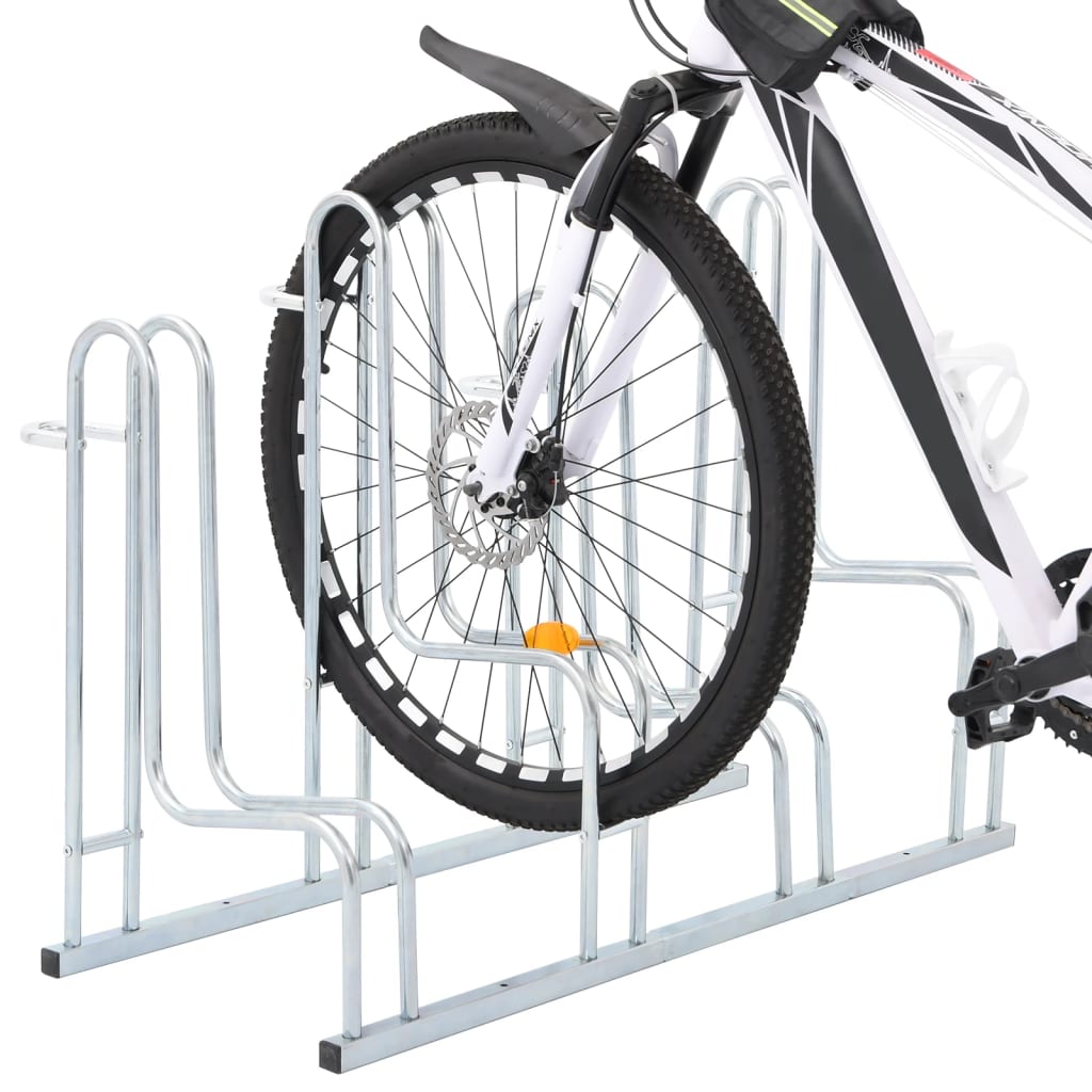 Vidaxl -Fahrradständer für 4 Fahrräder abgetrennter verzinkter Stahl