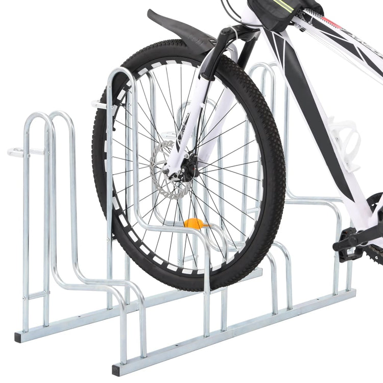 Vidaxl -Fahrradständer für 4 Fahrräder abgetrennter verzinkter Stahl