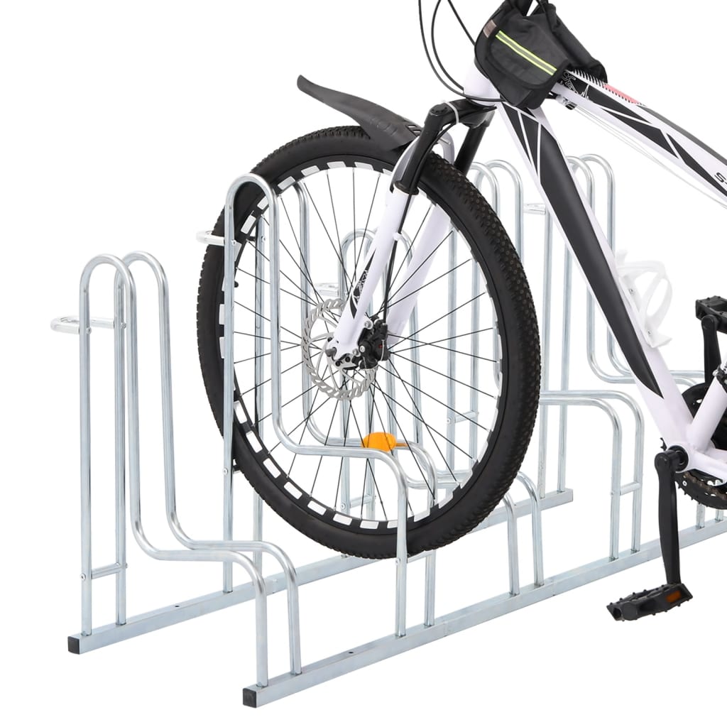 VidaXL Fahrradständer für 5 Fahrräder, freistehend aus verzinktem Stahl