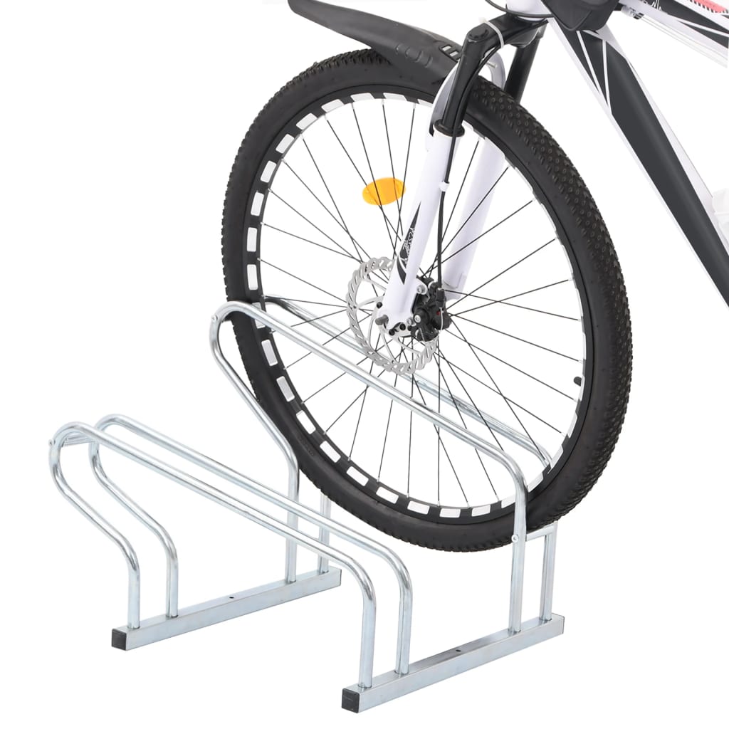 Vidaxl -Fahrradständer für 2 Fahrräder abgetrennter verzinkter Stahl