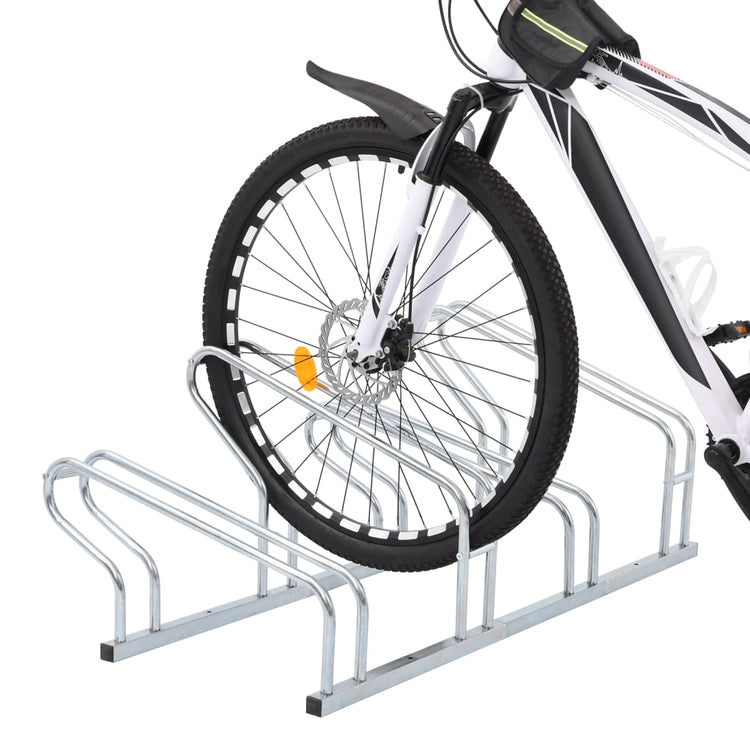 Vidaxl -Fahrradständer für 4 Fahrräder abgetrennter verzinkter Stahl
