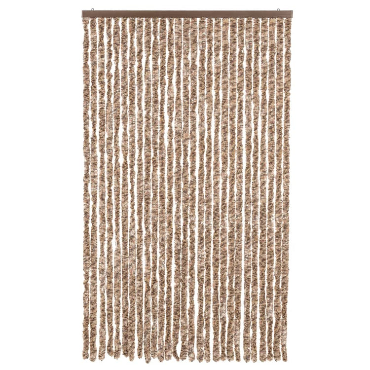 Vidaxl Fly Vorhang 118x220 cm Chenille Beige und dunkelbraun
