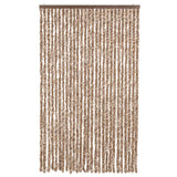 Vidaxl Fly Vorhang 118x220 cm Chenille Beige und dunkelbraun - afbeelding 3