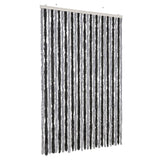 Vidaxl Fly Vorhang 118x220 cm Chenille grau und schwarz - afbeelding 2