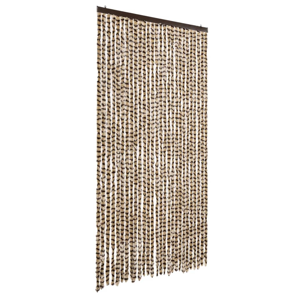 Vidaxl Fly Vorhang 118x220 cm Chenille Beige und Brown