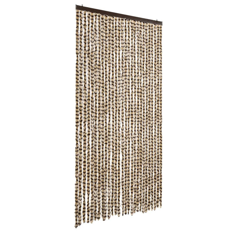 Vidaxl Fly Vorhang 118x220 cm Chenille Beige und Brown