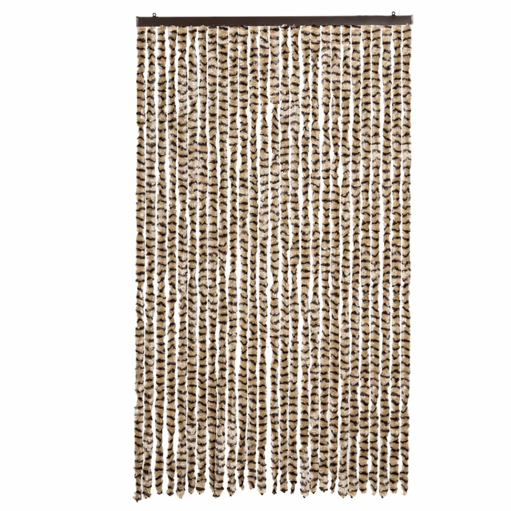 Vidaxl Fly Vorhang 118x220 cm Chenille Beige und Brown