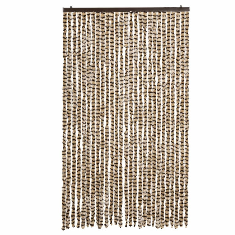 Vidaxl Fly Vorhang 118x220 cm Chenille Beige und Brown