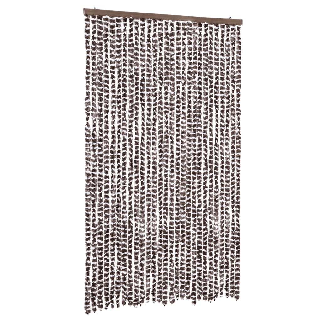 Vidaxl Fly Vorhang 118x220 cm Chenille Brown und Weiß