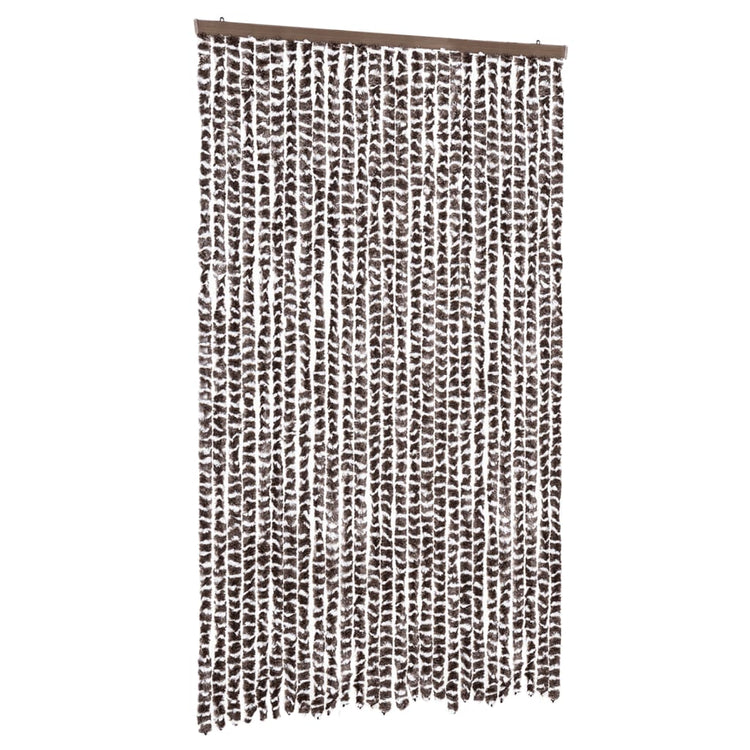 Vidaxl Fly Vorhang 118x220 cm Chenille Brown und Weiß
