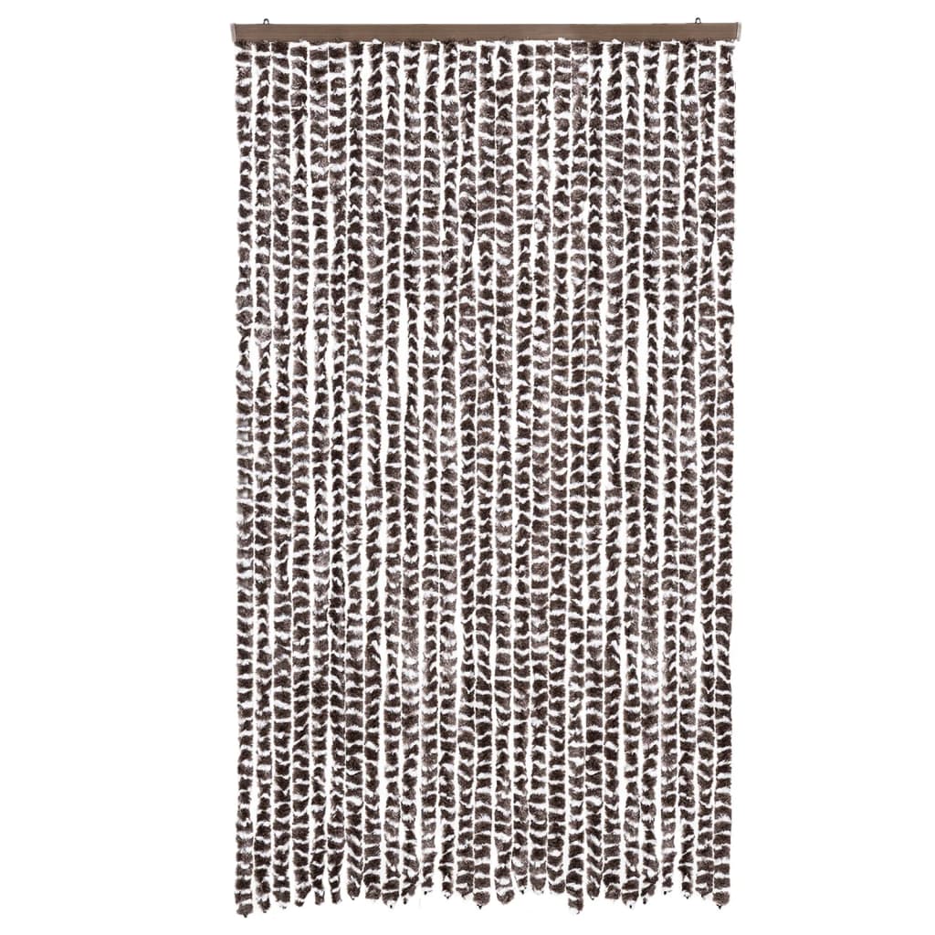 Vidaxl Fly Vorhang 118x220 cm Chenille Brown und Weiß