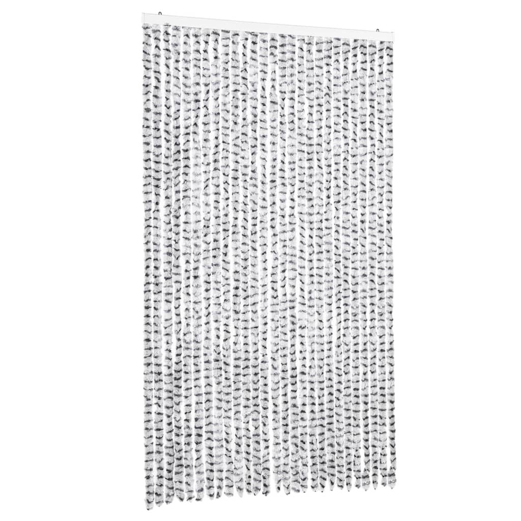 Vidaxl Fly Vorhang 118x220 cm Chenille hellgrau und dunkelgrau