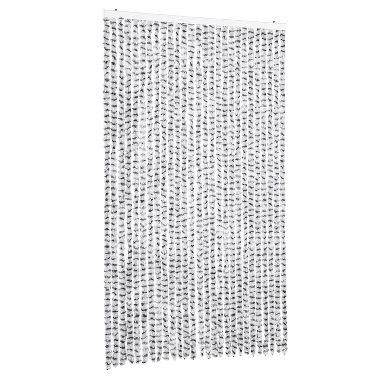 Vidaxl Fly Vorhang 118x220 cm Chenille hellgrau und dunkelgrau