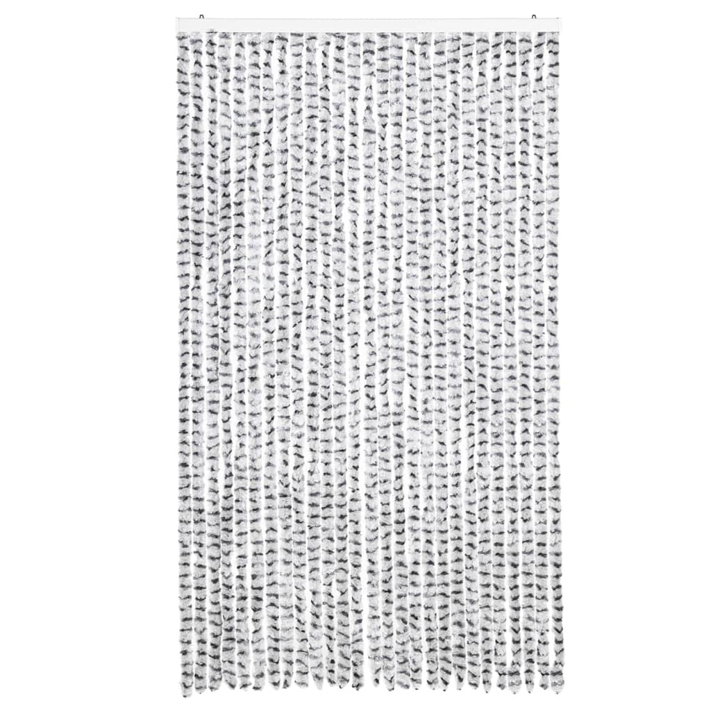 Vidaxl Fly Vorhang 118x220 cm Chenille hellgrau und dunkelgrau