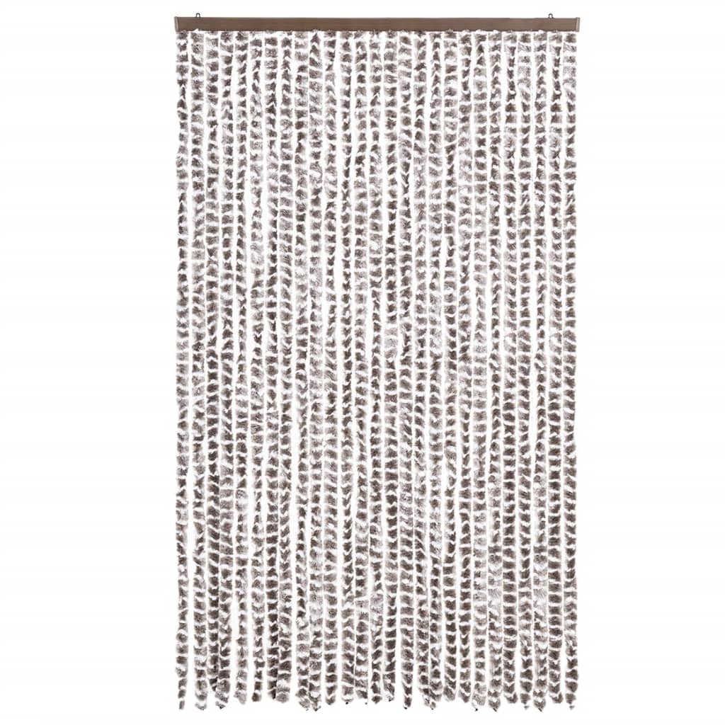 Vidaxl Fly Vorhang 118x220 cm Chenille Taupe und Weiß