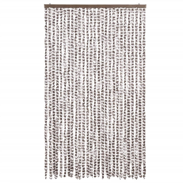 Vidaxl Fly Vorhang 118x220 cm Chenille Taupe und Weiß