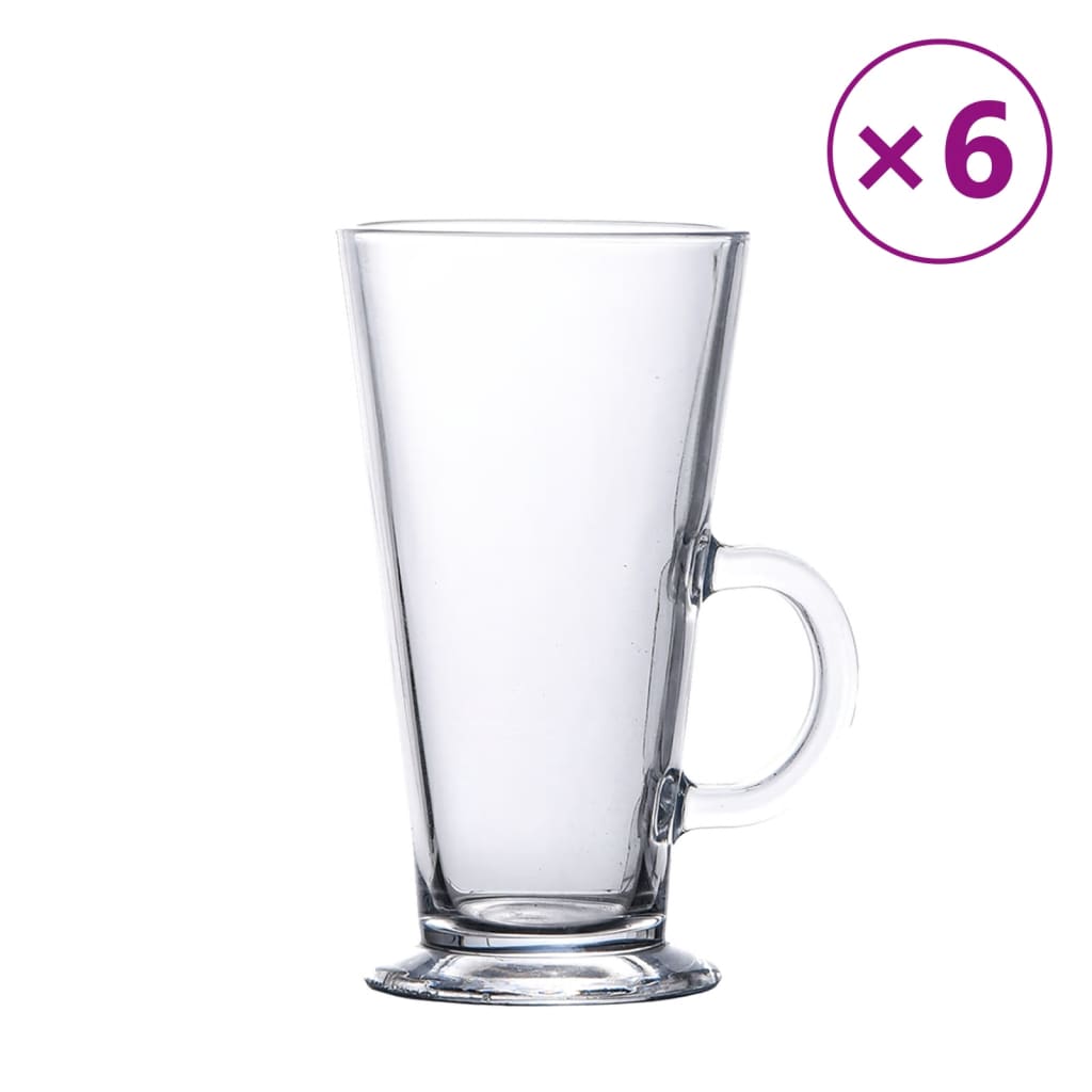 Vidaxl Latteglas mit Griff 6 Teile 250 ml