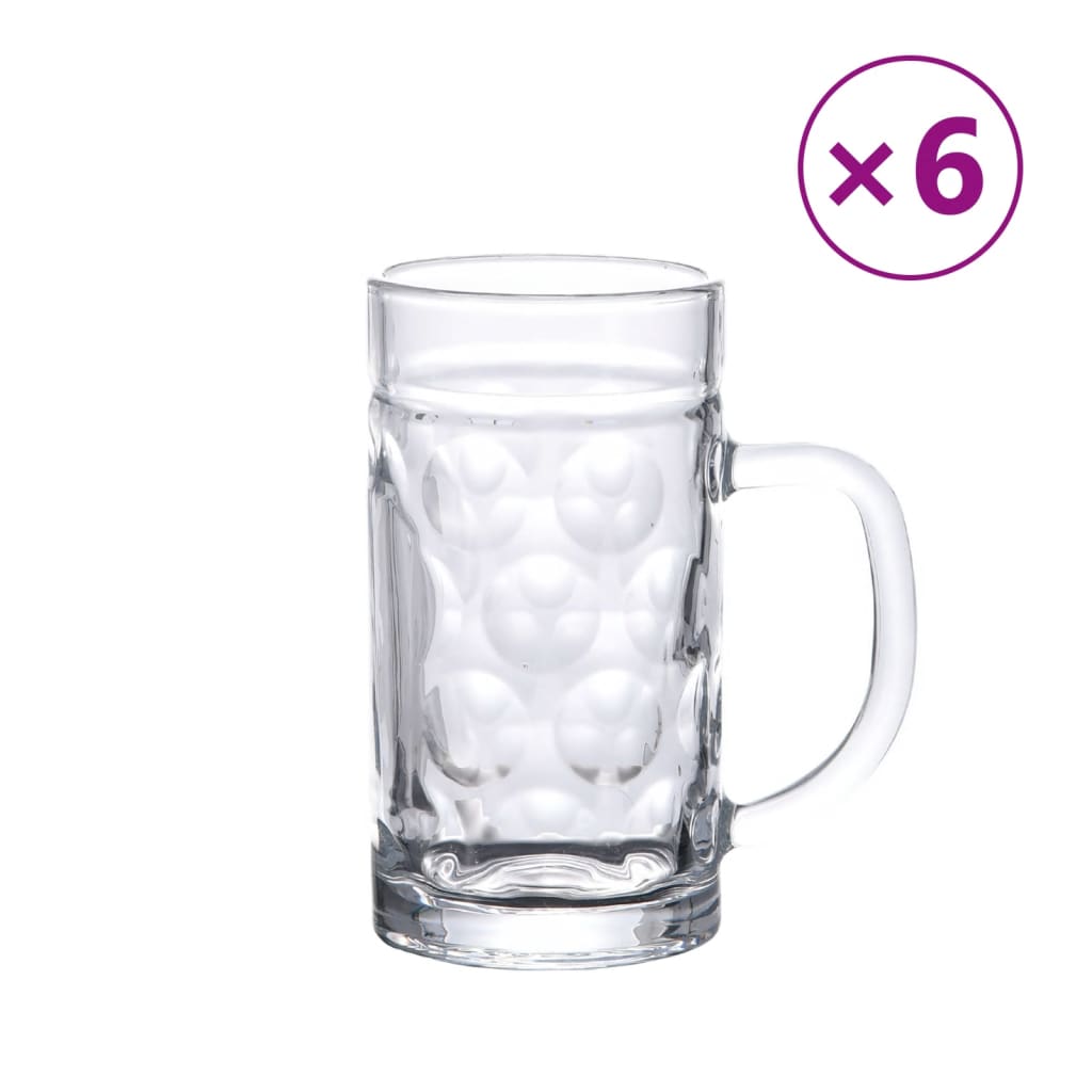 Vidaxl -Bierbecher mit Griff 6 St 500 ml Glas
