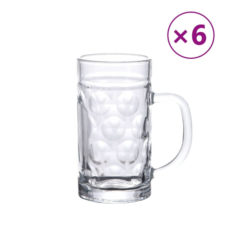 Vidaxl -Bierbecher mit Griff 6 St 500 ml Glas