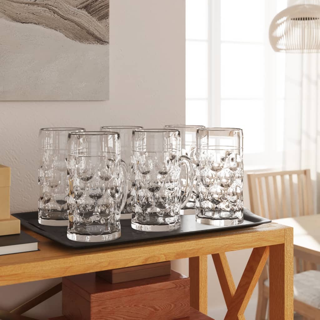 Vidaxl -Bierbecher mit Griff 6 St 500 ml Glas