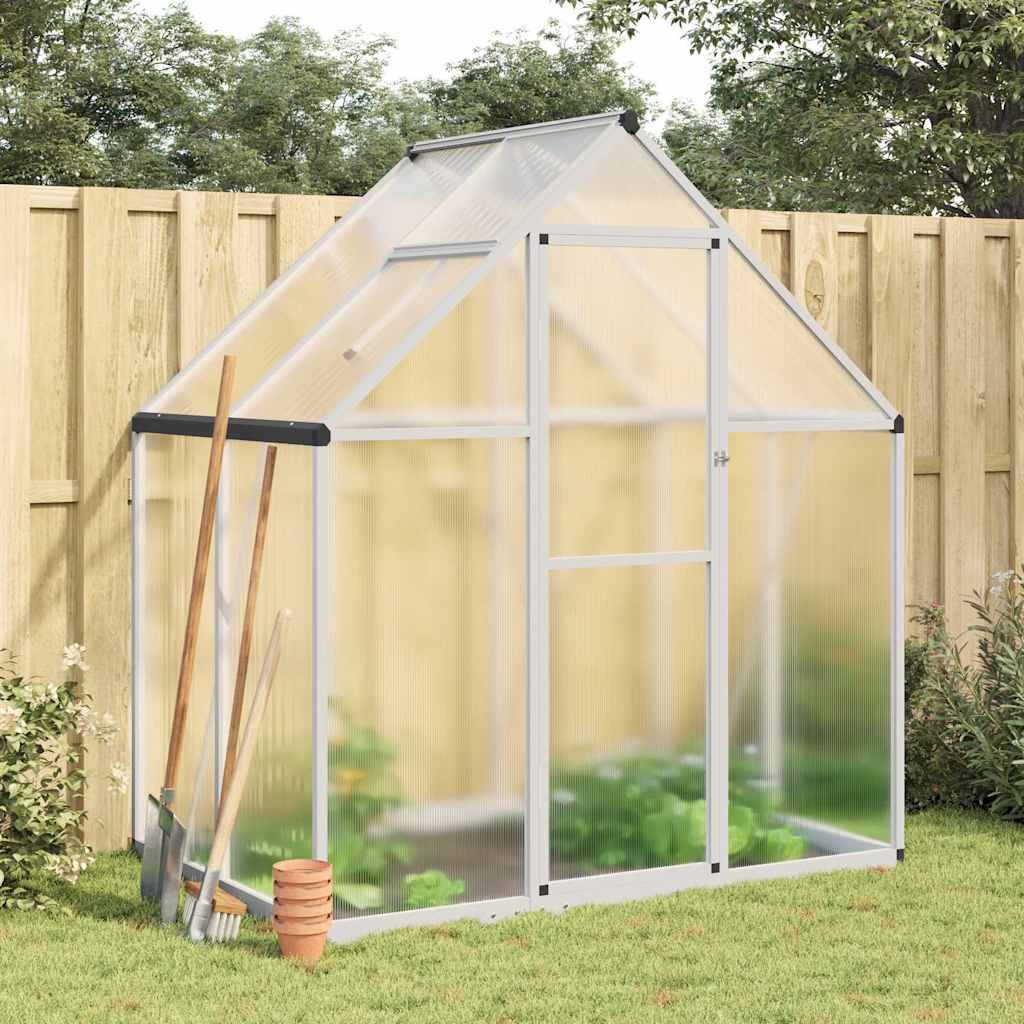 Vidaxl Tuinkas mit Basisrahmen 169x114x195 cm Aluminium Silberfarbe