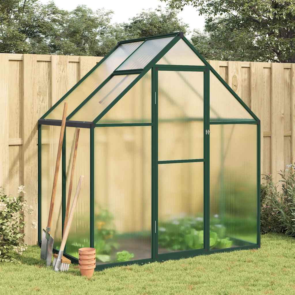 Vidaxl Tuinkas mit Basisrahmen 169x114x195 cm Aluminiumgrün