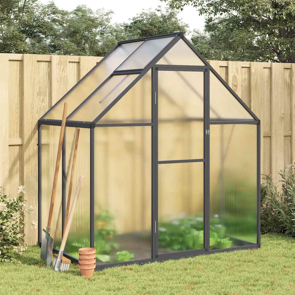 Vidaxl Tuinkas mit Basisrahmen 169x114x195 cm Aluminium -Anthrazitfarbe