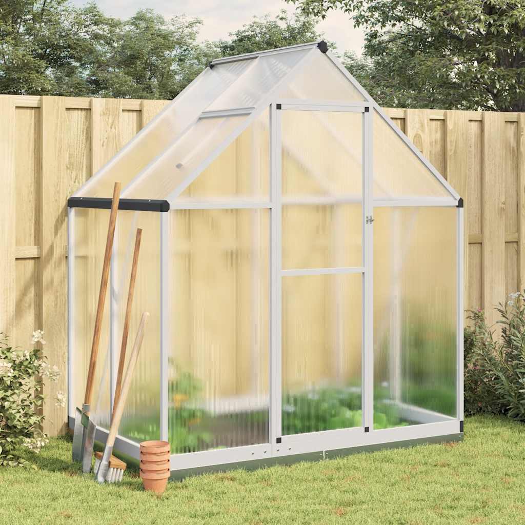 Vidaxl Tuinkas mit Basisrahmen 169x114x202 cm Aluminium Silberfarbe