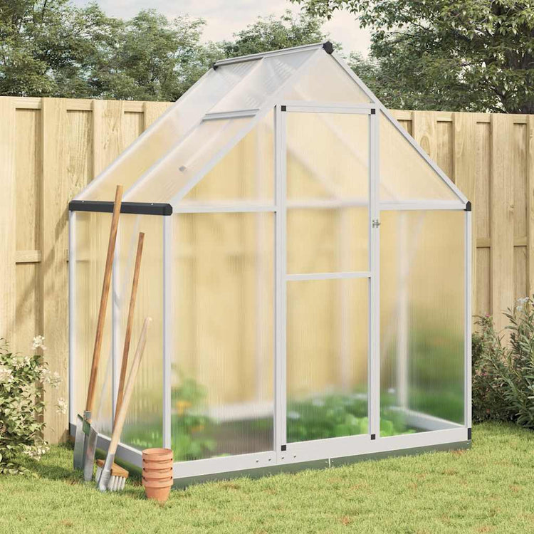 Vidaxl Tuinkas mit Basisrahmen 169x114x202 cm Aluminium Silberfarbe