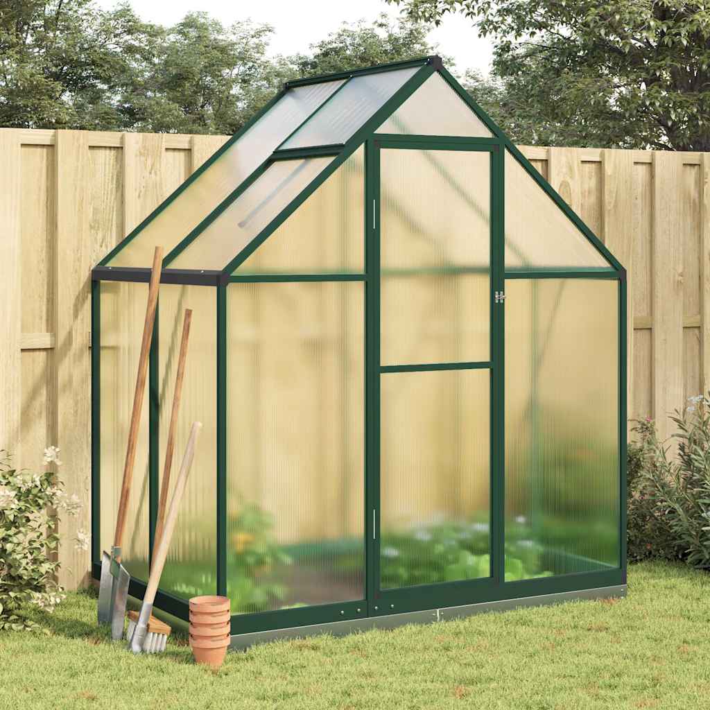 Vidaxl Tuinkas mit Basisrahmen 169x114x202 cm Aluminiumgrün