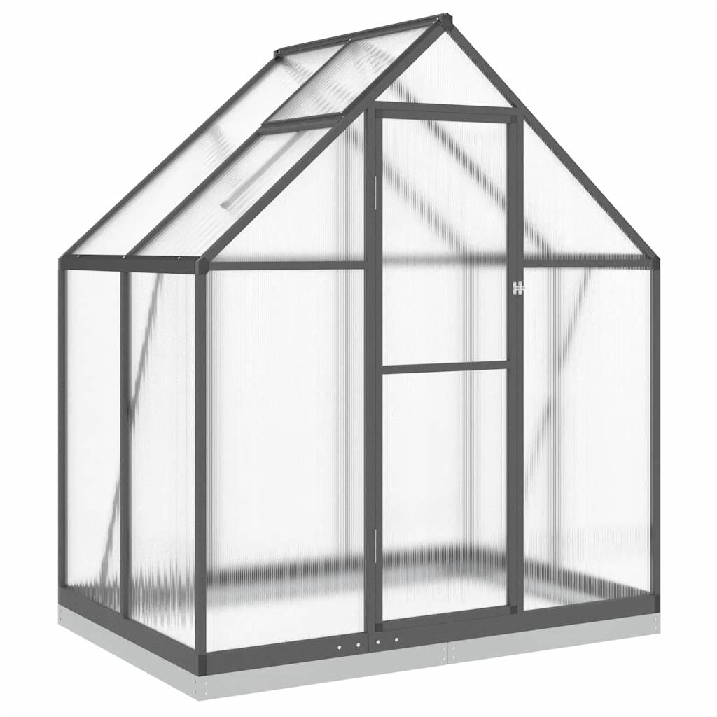 Vidaxl Tuinkas mit Basisrahmen 169x114x202 cm Aluminium -Anthrazitfarbe