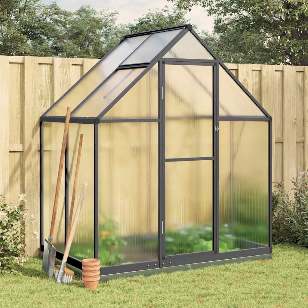 Vidaxl Tuinkas mit Basisrahmen 169x114x202 cm Aluminium -Anthrazitfarbe