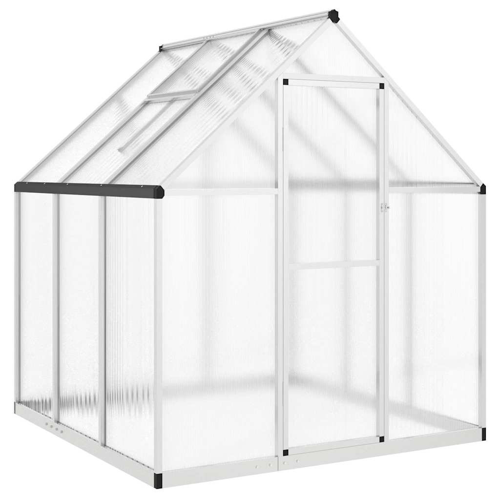 Vidaxl Tuinkas mit Basisrahmen 169x169x195 cm Aluminium Silberfarbe