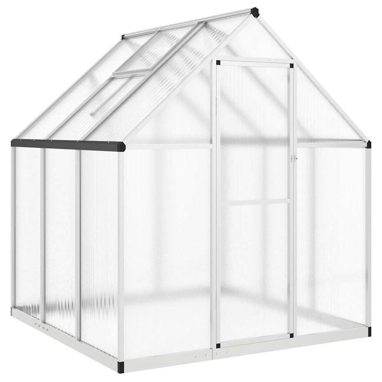 Vidaxl Tuinkas mit Basisrahmen 169x169x195 cm Aluminium Silberfarbe