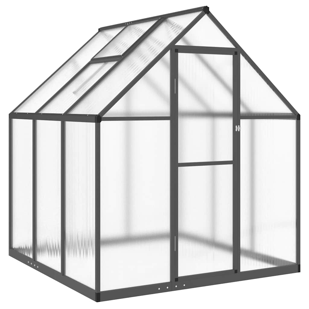 Vidaxl Tuinkas mit Basisrahmen 169x169x195 cm Aluminium -Anthrazitfarbe