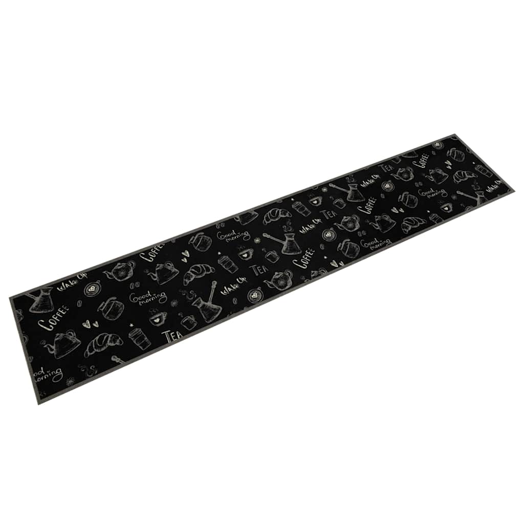 Vidaxl Küchenmatte Waschbarer Druck 60x300 cm Samt Schwarz