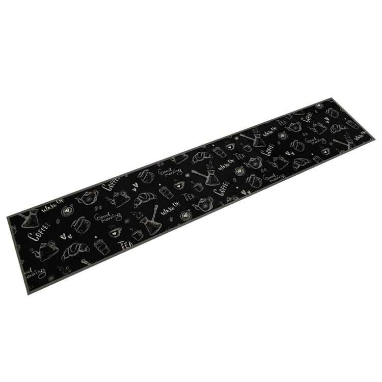 Vidaxl Küchenmatte Waschbarer Druck 60x300 cm Samt Schwarz