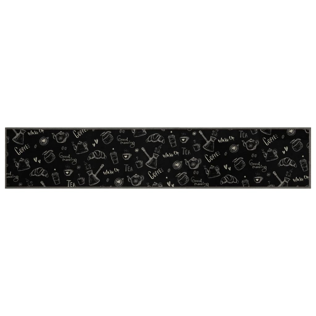 Vidaxl Küchenmatte Waschbarer Druck 60x300 cm Samt Schwarz