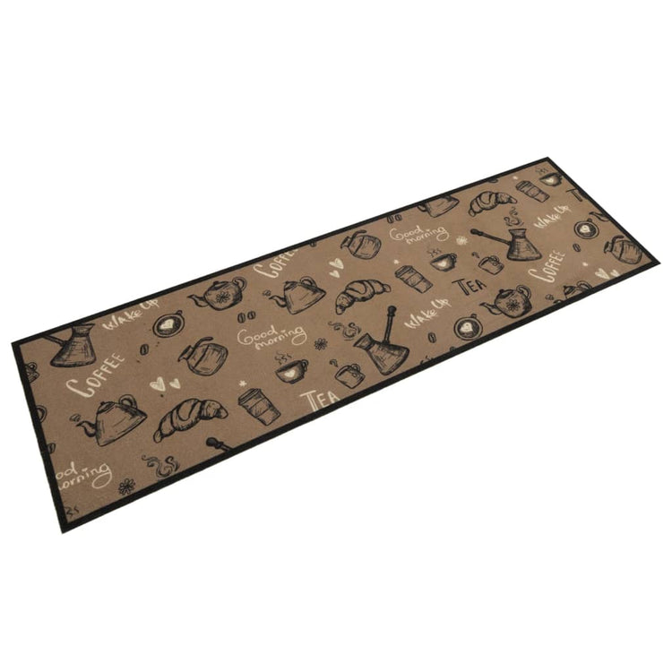 Vidaxl Küchenmatte Waschbarer Morgen Druck 45x150 cm Samtbraun