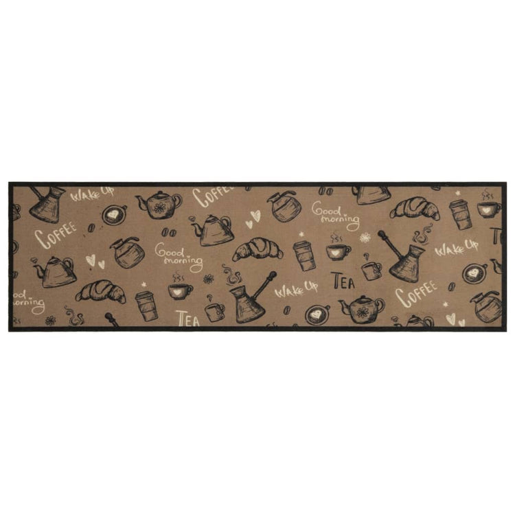 Vidaxl Küchenmatte Waschbarer Morgen Druck 45x150 cm Samtbraun