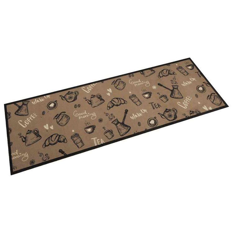 Vidaxl Küchenmatte waschbarer Morgen Druck 60x180 cm Samtbraun