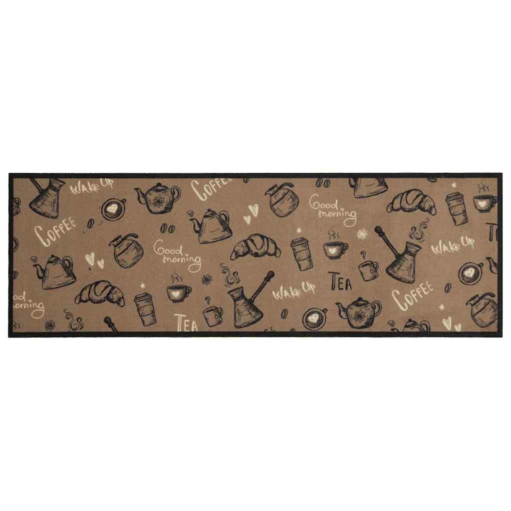 Vidaxl Küchenmatte waschbarer Morgen Druck 60x180 cm Samtbraun