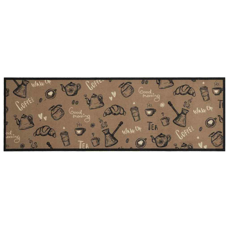 Vidaxl Küchenmatte waschbarer Morgen Druck 60x180 cm Samtbraun