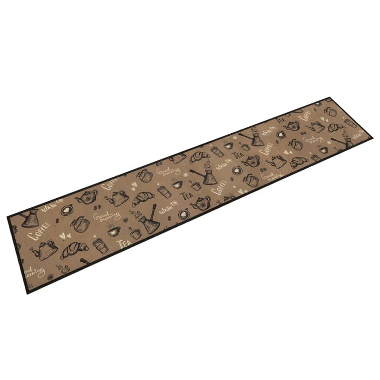 Vidaxl Küchenmatte Waschbarer Druck 60x300 cm Samtbraun