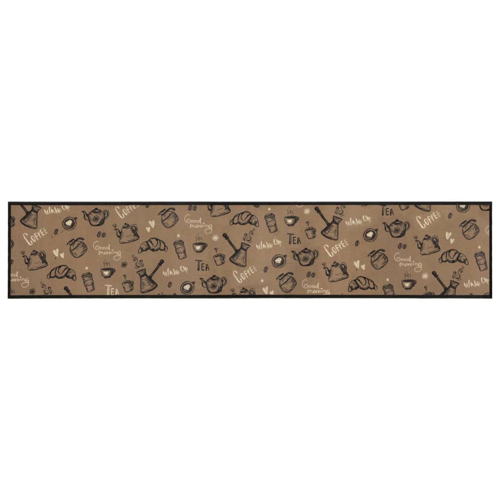 Vidaxl Küchenmatte Waschbarer Druck 60x300 cm Samtbraun
